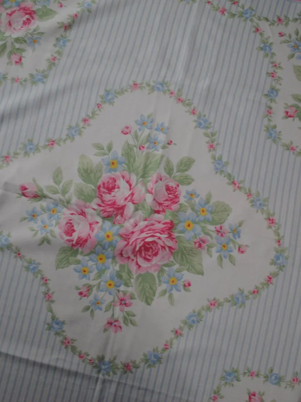 Large Vintage 1980s Avon Floral & Striped Scarf
